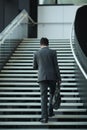 African American Businessman Walking Up Stairs Royalty Free Stock Photo