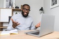 African-American businessman working remotely