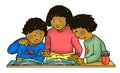 African American children reading