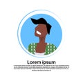 African american casual woman avatar happy lady face profile female cartoon character portrait isolated flat copy space Royalty Free Stock Photo