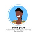 African american casual woman avatar happy lady face profile female cartoon character portrait isolated flat copy space Royalty Free Stock Photo