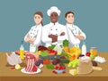 African American chef and assistants