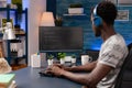 African american coder employee programming business code Royalty Free Stock Photo