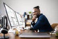 African American Coder Using Computer At Desk Royalty Free Stock Photo