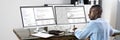 African American Coder Using Computer At Desk Royalty Free Stock Photo