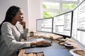 African American Coder Using Computer At Desk Royalty Free Stock Photo