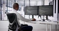 African American Coder Using Computer At Desk Royalty Free Stock Photo
