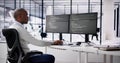 African American Coder Using Computer At Desk Royalty Free Stock Photo