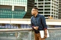 Young black man traveling in New York City Royalty Free Stock Photo