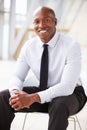 African American corporate businessman, vertical portrait Royalty Free Stock Photo