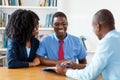 African american couple with contract of real estate agent Royalty Free Stock Photo