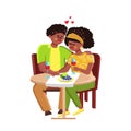 African American Couple Dating Together Vector Royalty Free Stock Photo