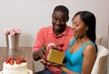 African american couple Exchanging Gifts Royalty Free Stock Photo