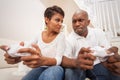 African American Couple Having Fun Playing Video Console Game Royalty Free Stock Photo