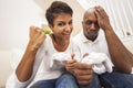 African American Couple Having Fun Playing Video Console Game Royalty Free Stock Photo