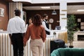 African american couple in hotel lobby Royalty Free Stock Photo