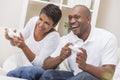 African American Couple Playing Video Console Game Royalty Free Stock Photo