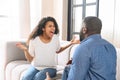African-American couple arguing at home Royalty Free Stock Photo