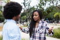 African american couple with relationship difficulties Royalty Free Stock Photo