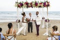 African American couple`s wedding day
