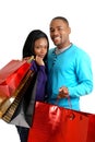 African american couple with shopping bags
