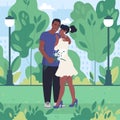 African American couple walking in city park Royalty Free Stock Photo