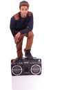 African American dancer hip hop isolated Royalty Free Stock Photo