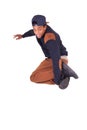 African American dancer hip hop isolated Royalty Free Stock Photo