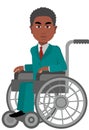 African American disabled on wheelchair