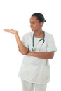 African American doctor nurse black stethoscope Royalty Free Stock Photo