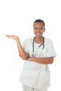 African American doctor nurse black stethoscope Royalty Free Stock Photo