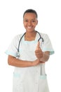 African American doctor nurse black stethoscope Royalty Free Stock Photo