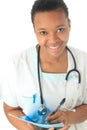 African American doctor nurse black stethoscope Royalty Free Stock Photo