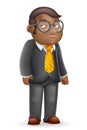 African american european manager adult businessman respected boss worker 3d cartoon design vector illustration Royalty Free Stock Photo