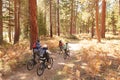 African American Family Cycling Through Fall Woodland Royalty Free Stock Photo