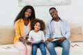 African family drawing with color pencils Royalty Free Stock Photo