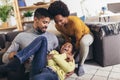 African american family having fun at home Royalty Free Stock Photo