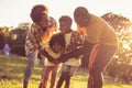 African American family having fun in nature Royalty Free Stock Photo