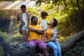 African American family in the nature Royalty Free Stock Photo