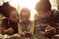 African American family in nature. Royalty Free Stock Photo