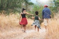 African American family on nature Royalty Free Stock Photo