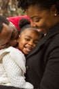 Happy African American family with their baby. Royalty Free Stock Photo