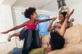 African american family spending time together at home. Royalty Free Stock Photo