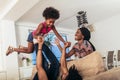 African american family spending time together at home. Royalty Free Stock Photo