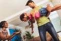 African american family spending time together at home. Royalty Free Stock Photo