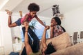 African american family spending time together at home. Royalty Free Stock Photo