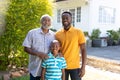 African American family spending time together in their garden. Royalty Free Stock Photo