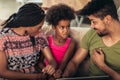 African american family using laptop Royalty Free Stock Photo