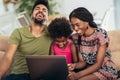 African american family using laptop Royalty Free Stock Photo