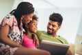 African american family using laptop Royalty Free Stock Photo